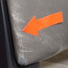 Open Box: Macy Leather Dining Chair - Saddle Leather Slate, Antique Textured Bronze