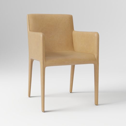 Dolores Leather Dining Arm Chair