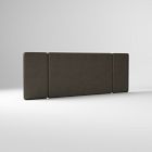 Bodi Headboard + 2 Wings, Ludlow Leather Gray Smoke, Cal King