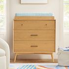 Mid-Century 3-Drawer Narrow Dresser with Removable Topper (36")