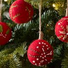 Embroidered Felt Ball Ornaments (Set of 4)