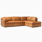 Marin Leather 2-Piece Bumper Chaise Sectional (114")