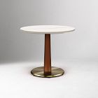Claire Restaurant Dining Table - Porcelain w/ Protective Metal Bumper - Round