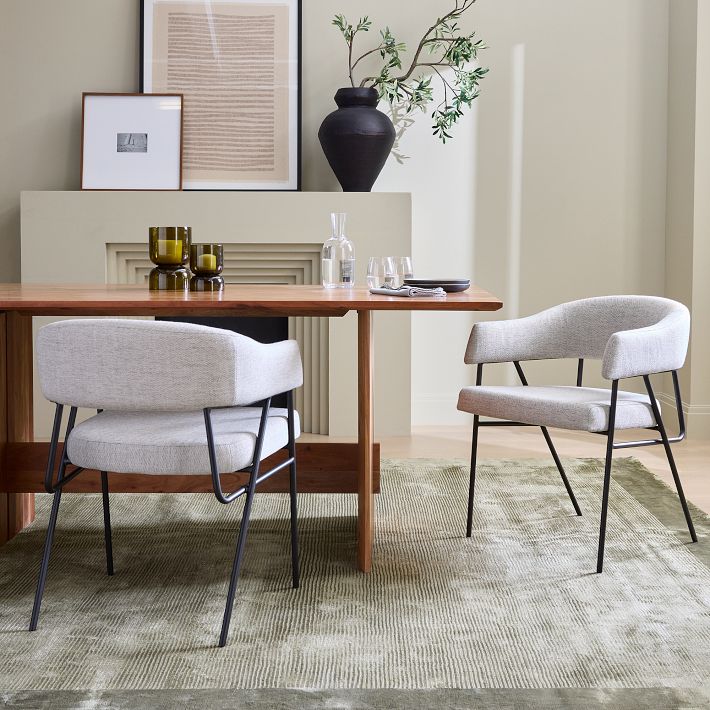 Wire Frame Dining Arm Chair, Upholstered | West Elm