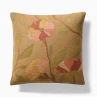 Embroidered Ribbed Floral Pillow Cover