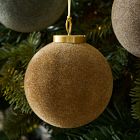 Large Flocked Ball Ornaments (Set of 4) - Pine