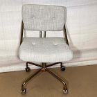 Open Box: Colombo Office Chair - Performance Yarn Dyed Linen Weave Sand, Champagne Bronze