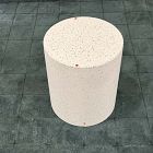 Open Box: Terrazzo Drum Indoor/Outdoor Round Side Table (15") - White