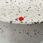 Open Box: Terrazzo Drum Indoor/Outdoor Round Side Table (15") - White