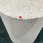 Open Box: Terrazzo Drum Indoor/Outdoor Round Side Table (15") - White