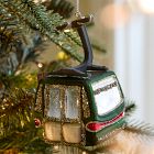 Glass Skier Ornaments