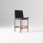 Open Box: Framework Leather Counter Stool (26.5") - Ludlow Leather Navy, Dark Walnut