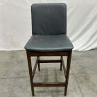 Open Box: Framework Leather Counter Stool (26.5") - Ludlow Leather Navy, Dark Walnut
