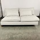 Open Box: Harmony Armless Double - Performance Chenille Tweed Frost Gray, Dark Walnut