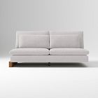Open Box: Harmony Armless Double - Performance Chenille Tweed Frost Gray, Dark Walnut