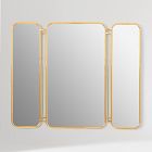 Trifold Metal Wall Mirror