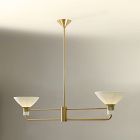 Open Box: Juliette Linear 2-Light Chandelier (44") - Champagne Bronze, Ivory
