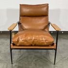 Open Box: Kinsley Leather Chair -  Vegan Leather Saddle, Antique Bronze Frame