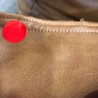 Open Box: Modern Bean Bag Lounger, Large (33"W x 23"H) - Vegan Leather Caramel