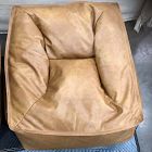 Open Box: Modern Bean Bag Lounger, Large (33"W x 23"H) - Vegan Leather Caramel