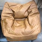 Open Box: Modern Bean Bag Lounger, Large - Vegan Leather Caramel