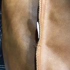 Open Box: Modern Bean Bag Lounger, Large - Vegan Leather Caramel