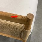 Open Box: Baycrest Outdoor Teak Sofa (73.2"W x 24"H) - Crosshatch Weave Alabaster, Natural