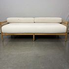 Open Box: Baycrest Outdoor Teak Sofa (73.2"W x 24"H) - Crosshatch Weave Alabaster, Natural