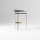 Open Box: Lenox Bar Stool (30"H) - Performance Distressed Velvet Pewter, Blackened Brass