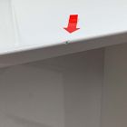 Open Box: Mid-Century Bathroom Storage Cabinet - White Lacquer, Chrome