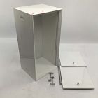 Open Box: Mid-Century Bathroom Storage Cabinet - White Lacquer, Chrome