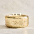 Gold Shimmer Metallic Candles - Winter White