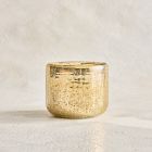 Gold Shimmer Metallic Candles - Winter White
