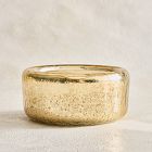 Gold Shimmer Metallic Candles - Winter White