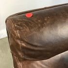 Open Box: Kristoff Leather Swivel Chair - Weston Leather Molasses, Polished Stainless Steel