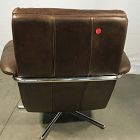 Open Box: Kristoff Leather Swivel Chair - Weston Leather Molasses, Polished Stainless Steel