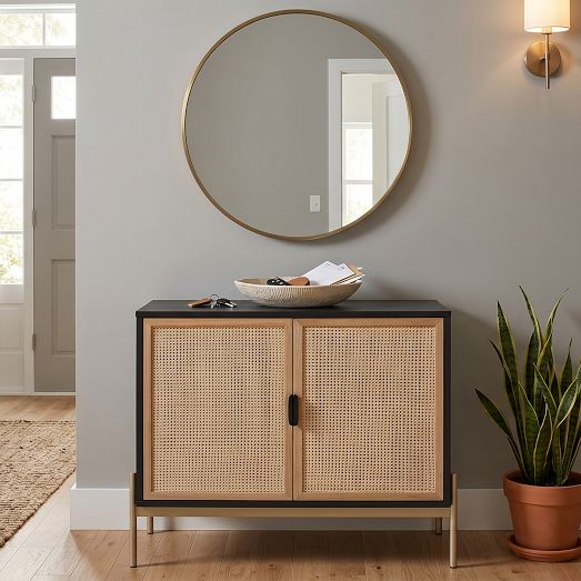 Lofted Rattan & Wood Buffet (37.5