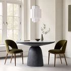 Leona Marble Round Dining Table (48"&ndash;60")