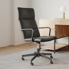 Cooper Mid-Century High-Back Leather Swivel Office Chair