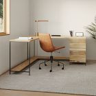 Industrial Solid Wood Modular L-Shaped Desk w/ File Cabinet (64")