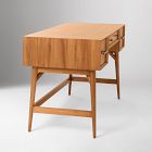 Mid-Century Desk (52") &amp; Wide Tower Bookshelf Set