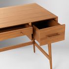 Mid-Century Desk (52") &amp; Wide Tower Bookshelf Set