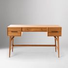 Mid-Century Desk (52") &amp; Wide Tower Bookshelf Set