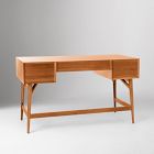 Mid-Century Desk (52") &amp; Wide Tower Bookshelf Set