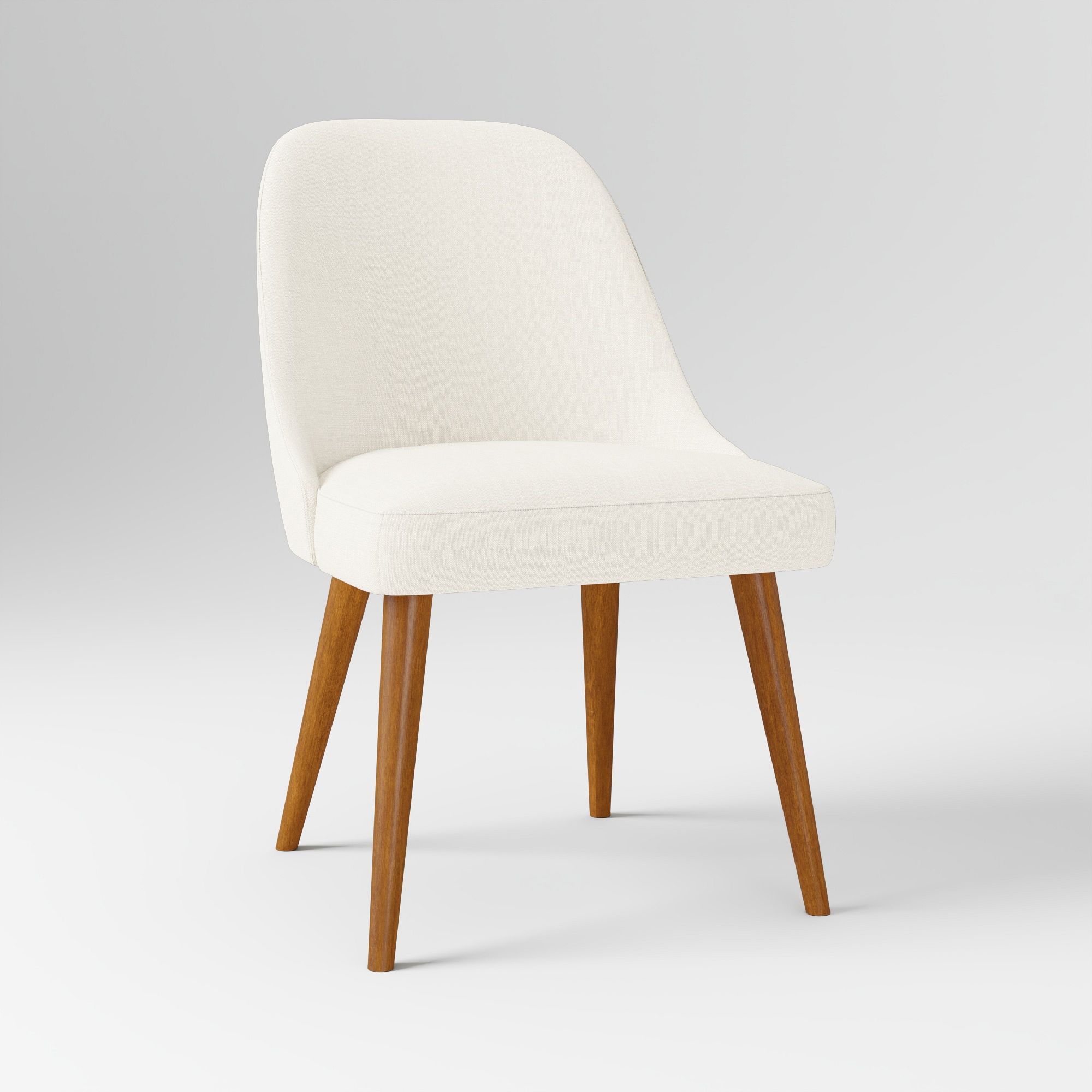 Mid-Century Upholstered Dining Chair - Wood Legs | West Elm