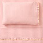 Pink Chicken Ruffle Stripe Cotton Sheet Set