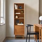 Mid-Century Narrow Bookcase w/ Closed Storage (20.5")