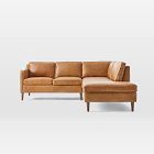 Hamilton Leather 2-Piece Bumper Chaise Sectional (88"&ndash;98")