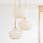 Sculptural 3-Light Ribbed Chandelier (7.5"&ndash;12")